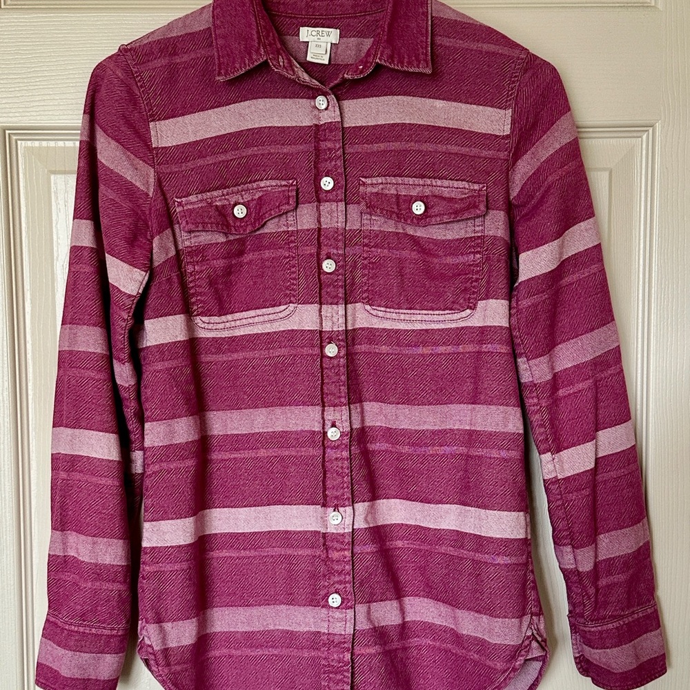 J. Crew Women’s Casual Striped Flannel Shirt